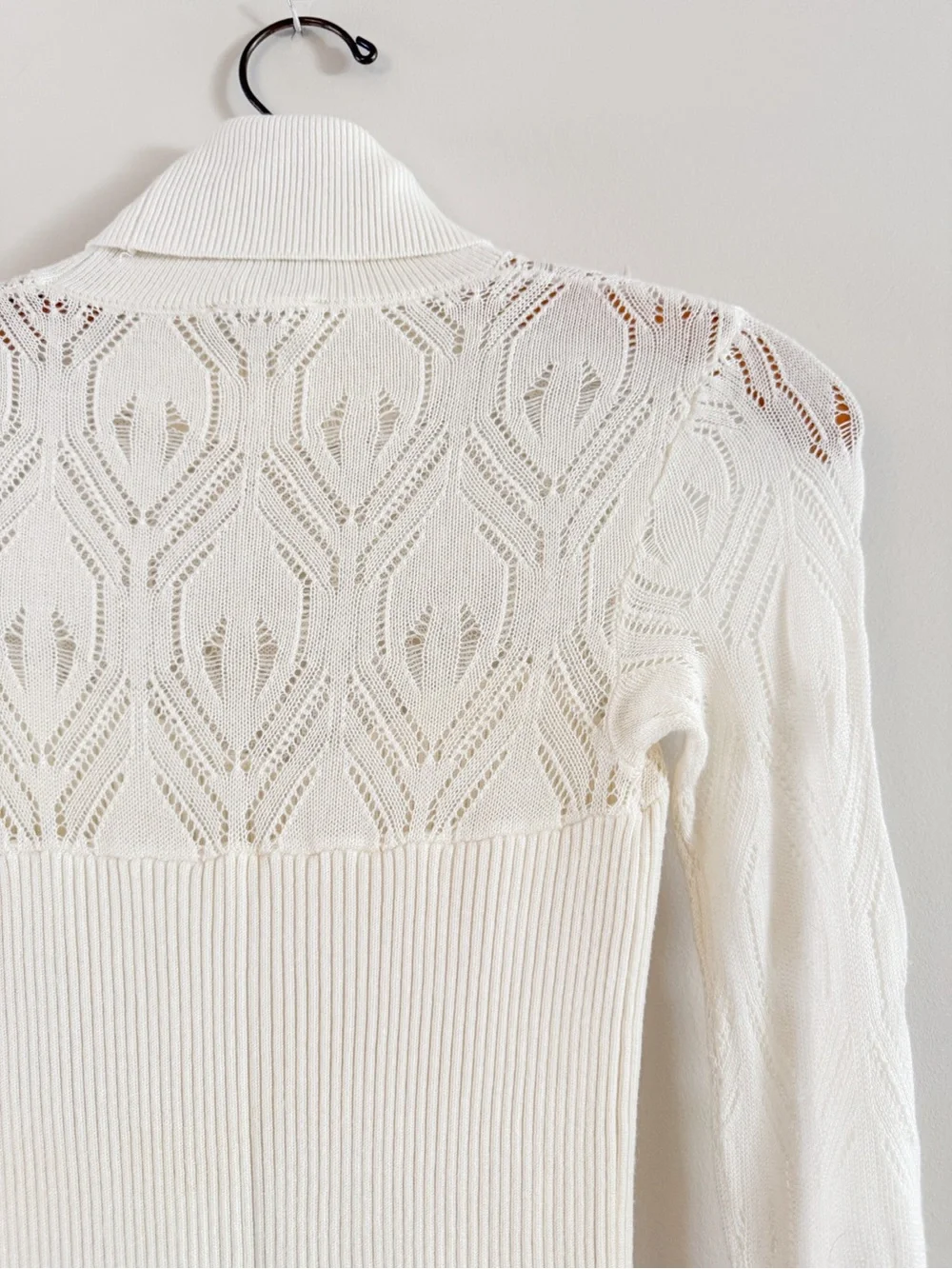 Free People Intimately Free Pretty in Pointelle Turtleneck Bodysuit White XS